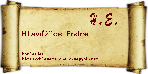 Hlavács Endre névjegykártya