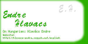 endre hlavacs business card