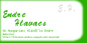 endre hlavacs business card